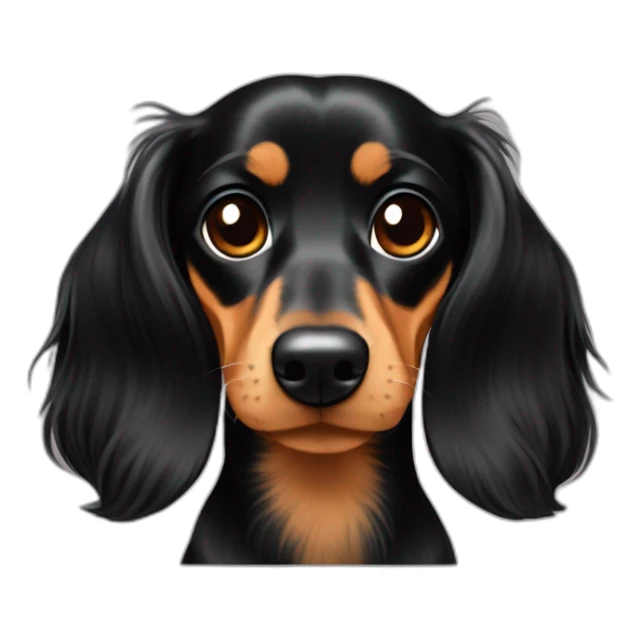 Long haired minature dachshund Black and tan adult sticker