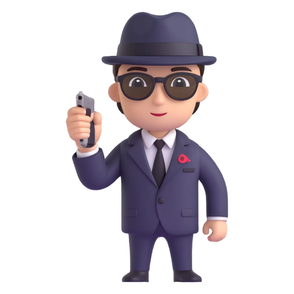 rookie secret agent, no sunglasses, youthful expression sticker