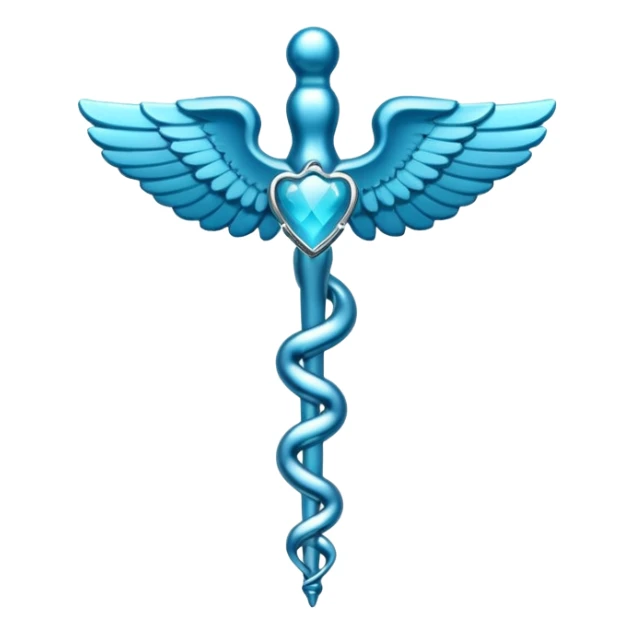 blue medical start of life (caduceus) symbol sticker