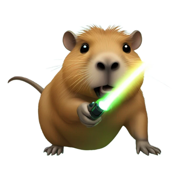 Capybara shooting laser out of eyes sticker