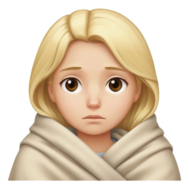 Girl blonde wrapped in blanket sad sticker