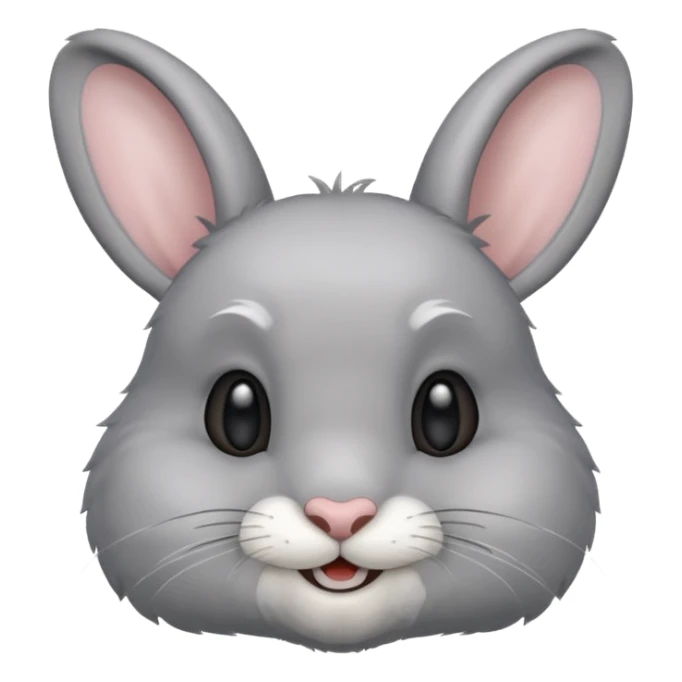 Head of a grey rabbit, smilling
 sticker