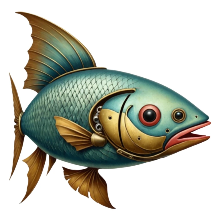 cinematic steam-punk -  hieronymus bosch phantasmagoric mutated creatures - hybrids of human, birds and fish sticker