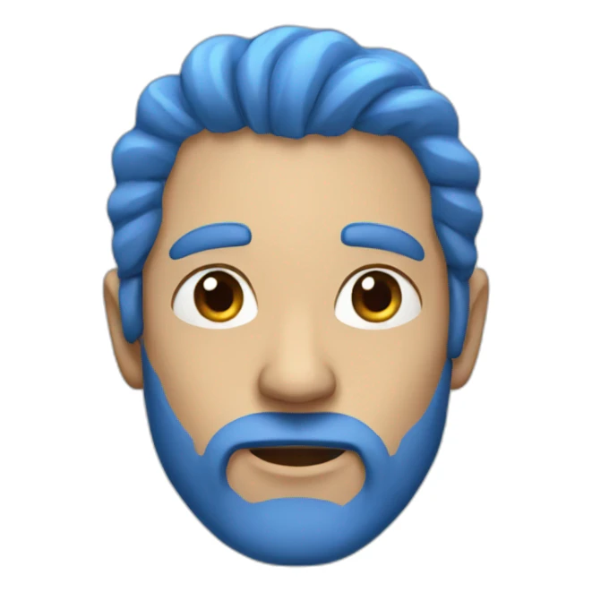 A man with blue long hair sticker