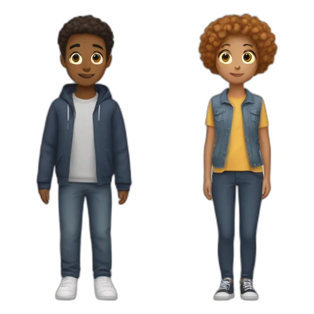 Boy wearing cos² with girl wearing sin² ( best friends  sticker