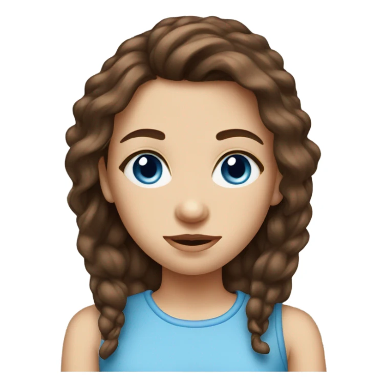 brown haired girl portrait blue eyes sticker