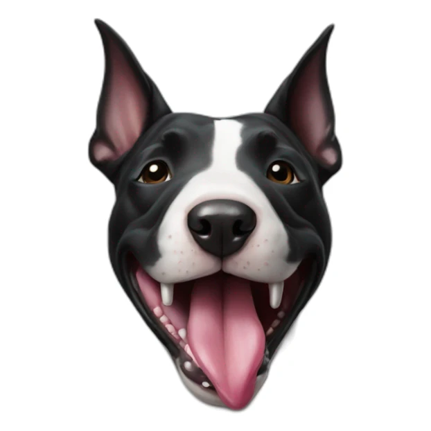 black bull terrier with tongue sticker