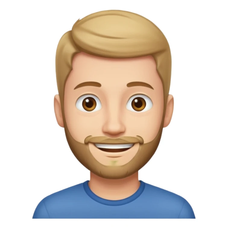 young man with a short beard, happy birthday boy sticker