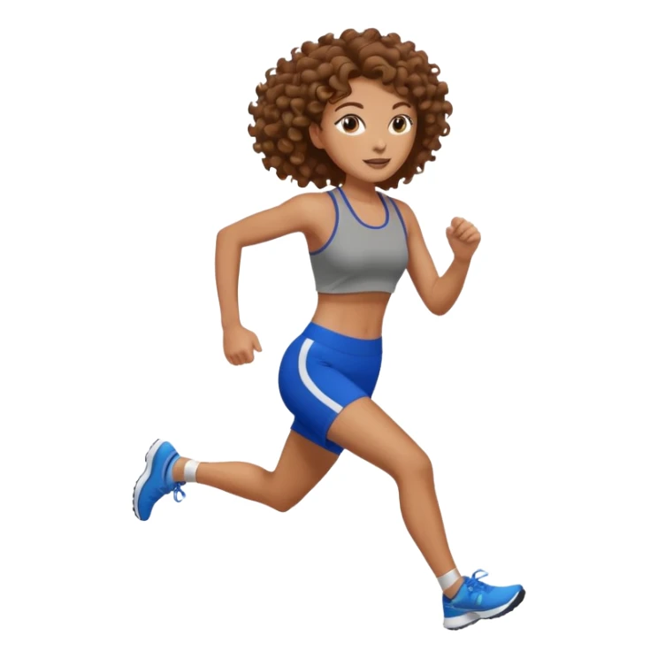 Treino de corrida feminino morena cacheada sticker