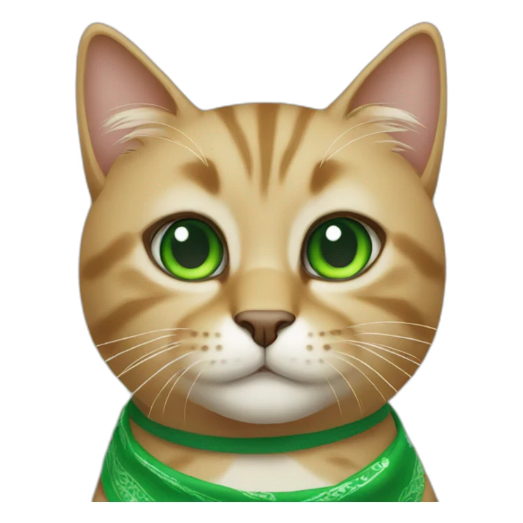 cat with green eyes and bandana sticker