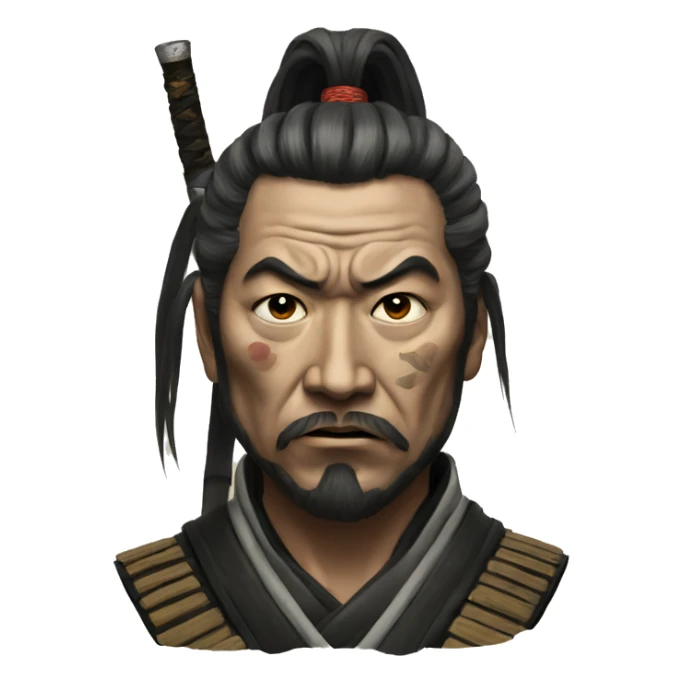 Apocalyptic Samurai Portrait sticker