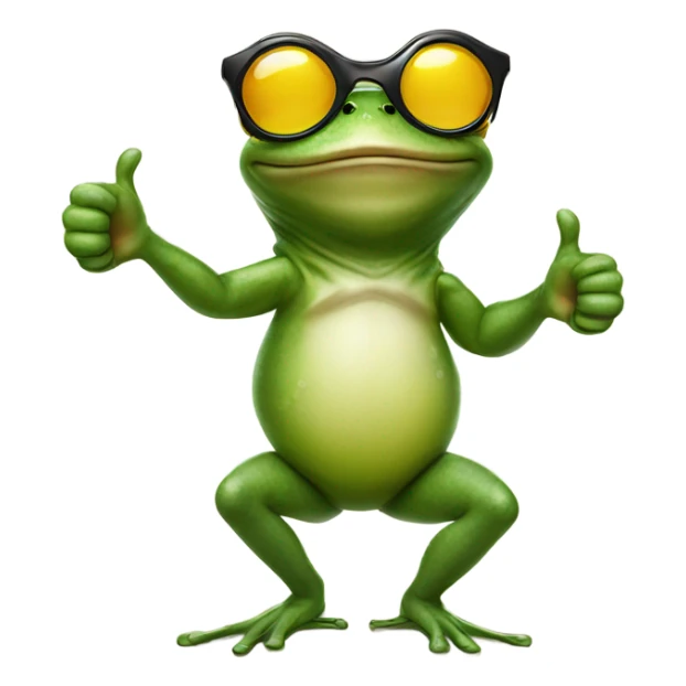 Frog wearing sunglasses giving a thumbs up sticker