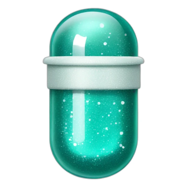 teal medicine capsule, sparkles and texture sticker