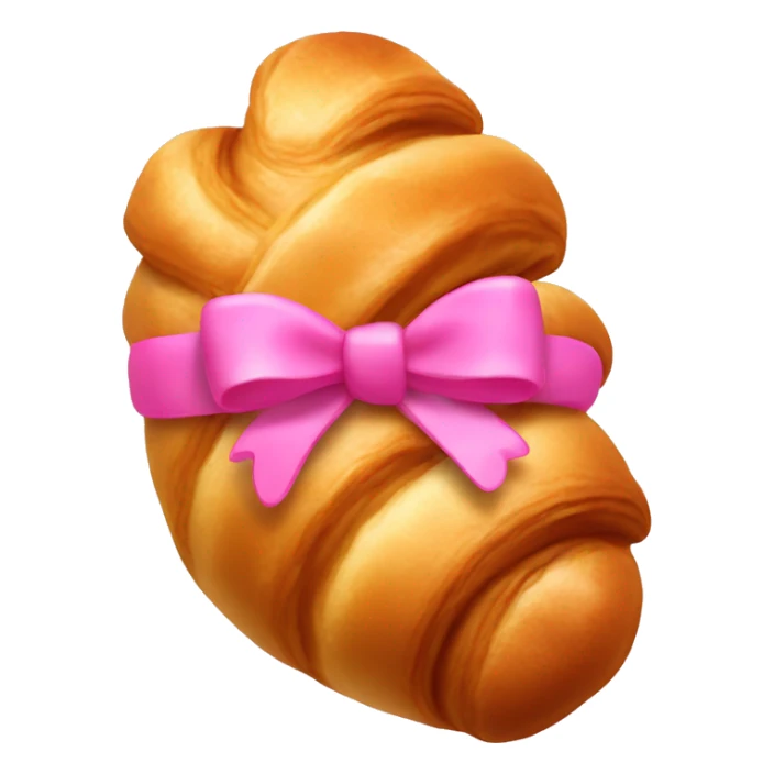 Croissant with a pink bow around it sticker