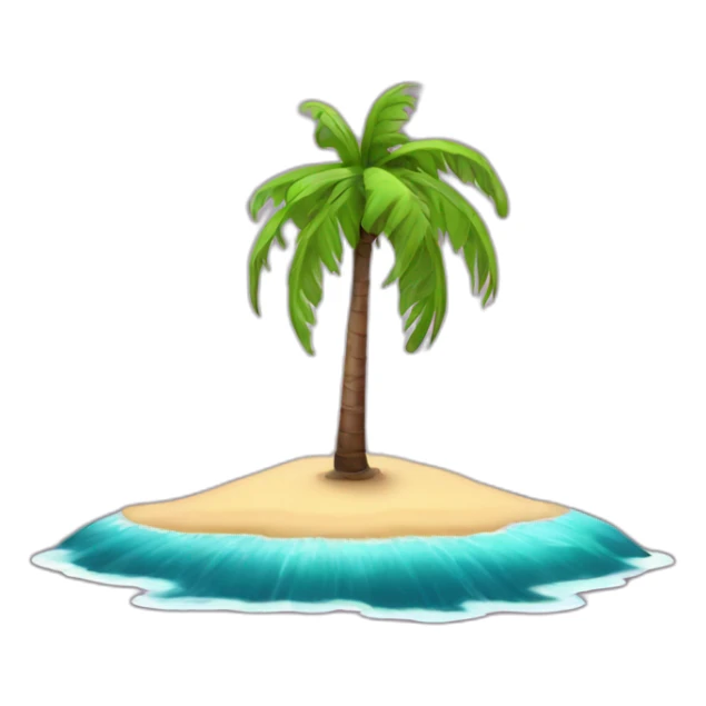 burgundy palm, on a small island sticker