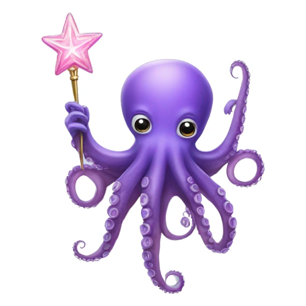 octopus holding fairy wand sticker