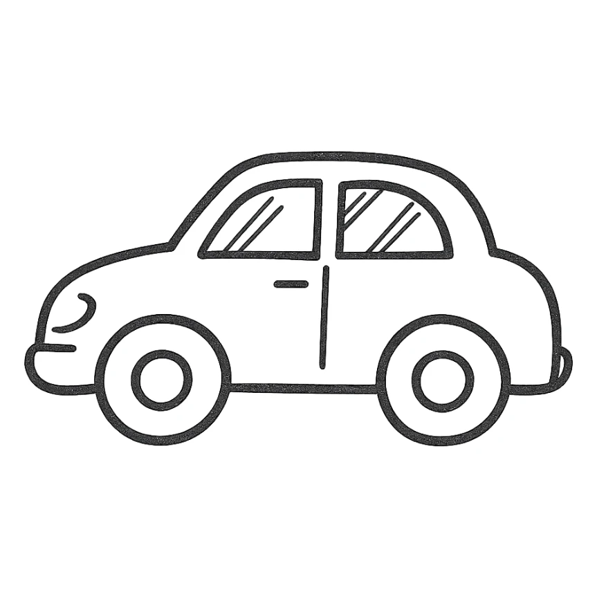 car, hand drawn outline icon style sticker