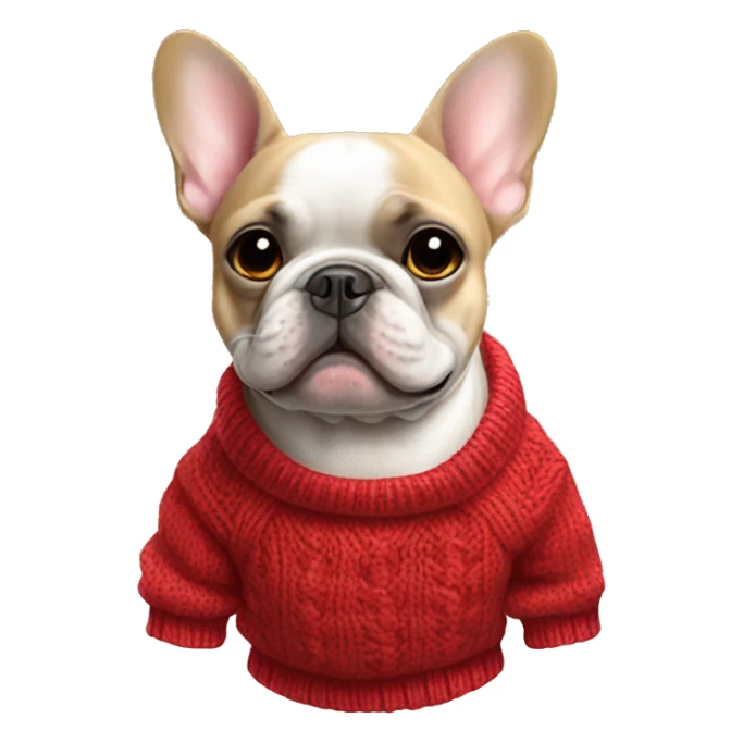 French bulldog with a sweater  sticker