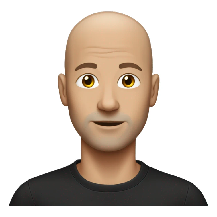 Bald guy with grey sweatpants and black shirt sticker
