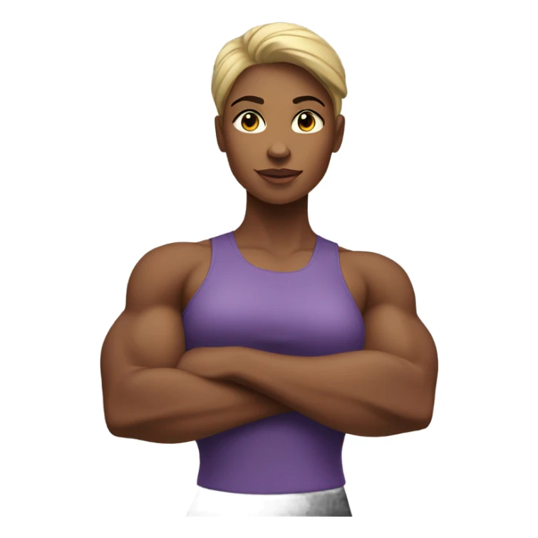 Woman who only works out chest and is large there sticker