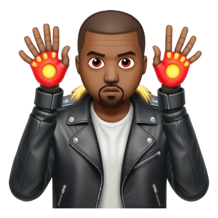 kanye west fighting evil ai robot sticker