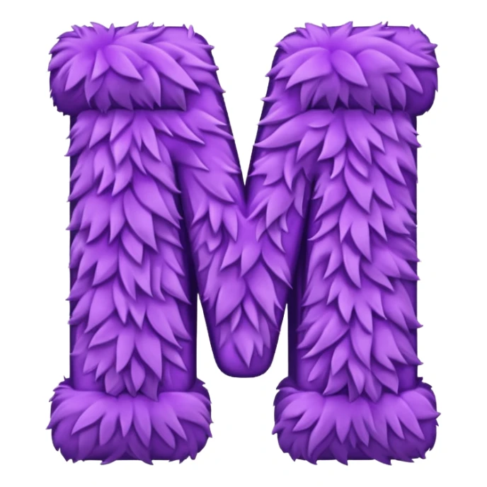 The fluffy letter M is purple in color sticker