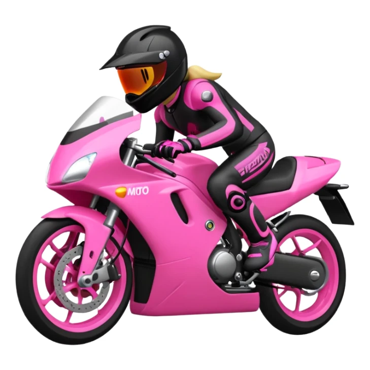 moto sportiva con scritta nera e solo avanti rosa fluorescente  sticker