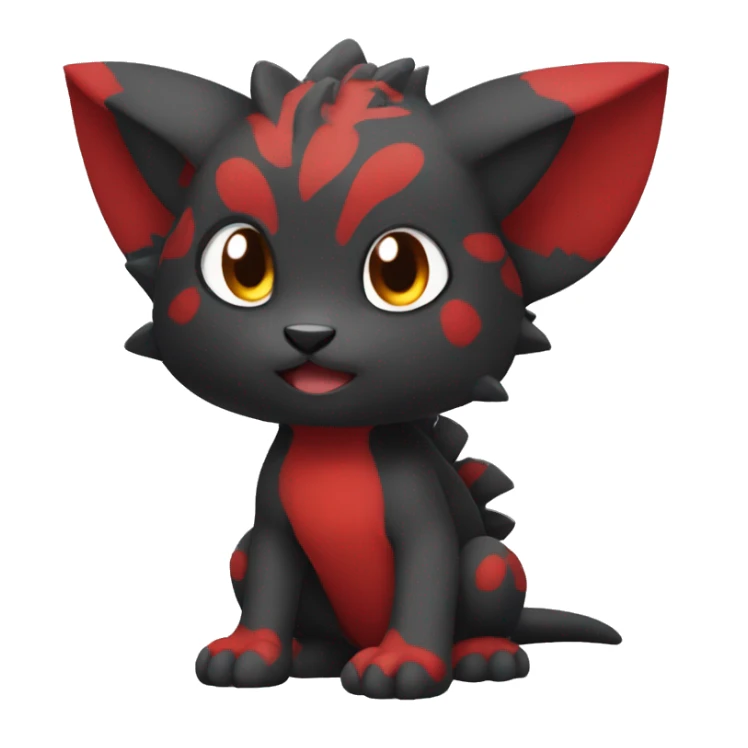 Cute cool black red animal hybrid Fakemon full body sticker
