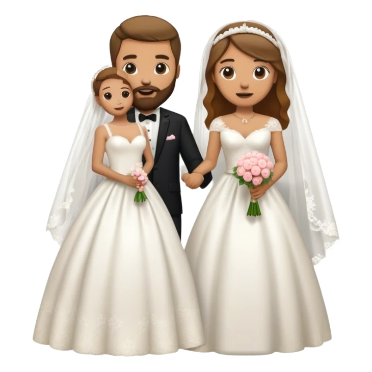 Couple lightskinned man with beard and light skinned woman getting married sticker