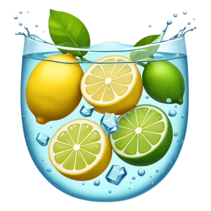 lemons and limes in water with ice sticker