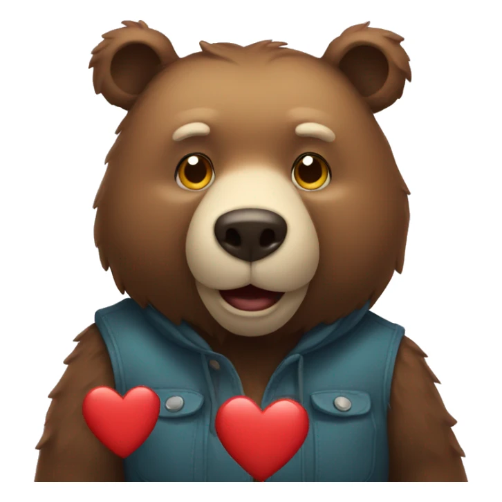 Bear with heart sticker