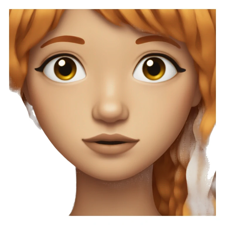 Ginger girl with fringe and messy eyeliner  sticker