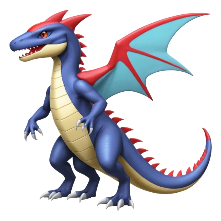 Shiny Garchomp-Noibat-Nargacuga-Salamence-Silvally-Fakémon-hybrid-creature (full body)  sticker