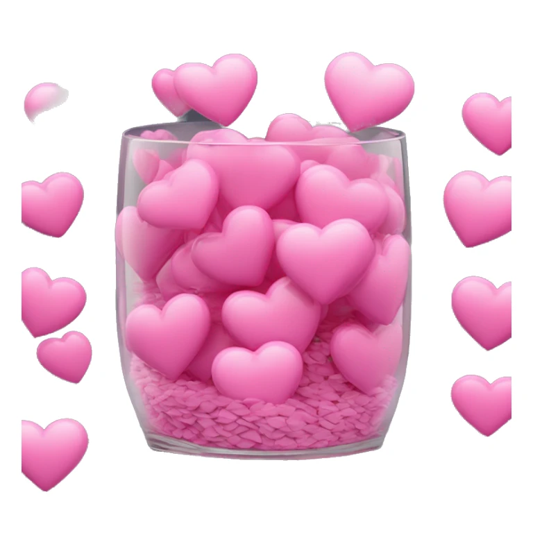 10000000 huge pink hearts on stems in a clear glass vase sticker