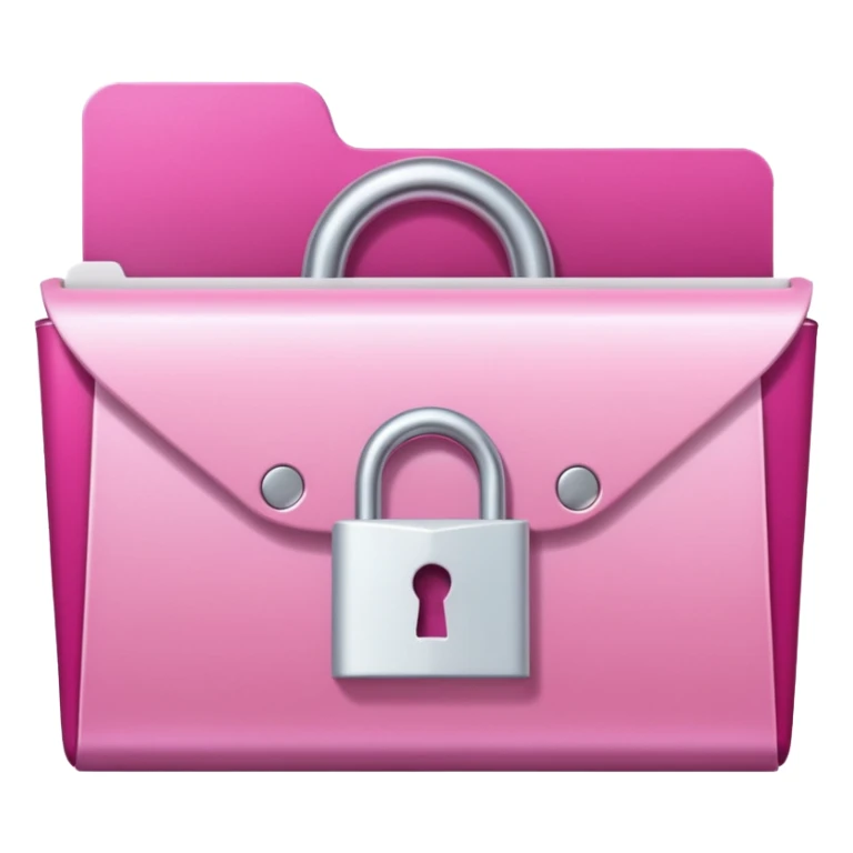 mix light pink dark pink and white girly lock with a folder behind it sticker