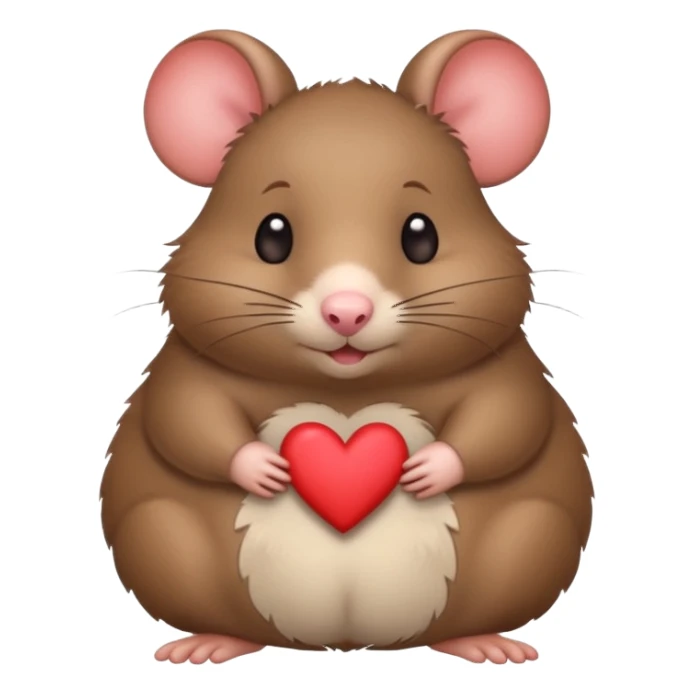 little fat rat with hearts sticker