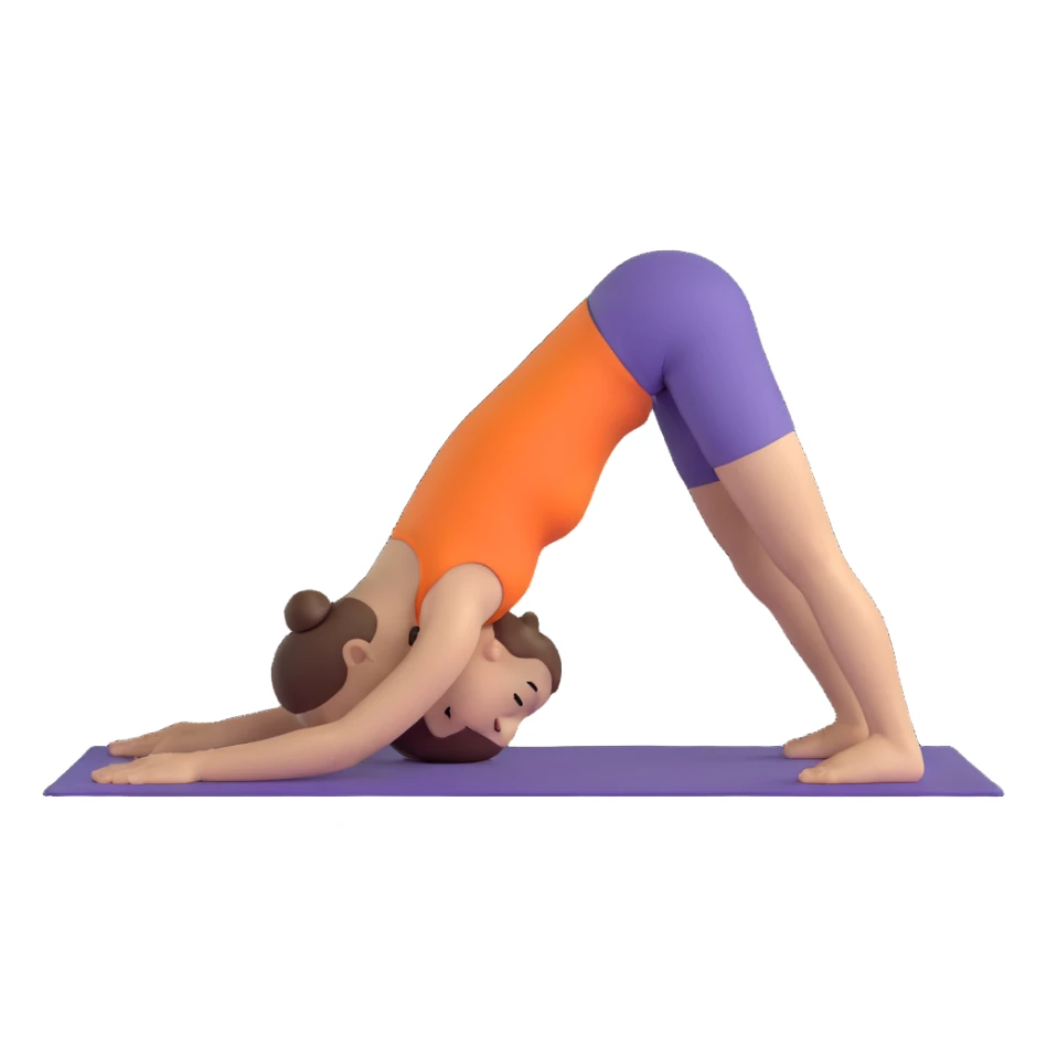 person in downward dog yoga pose sticker