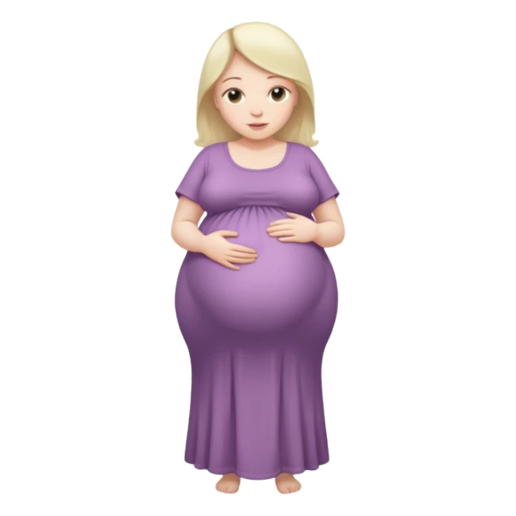 heavily pregnant woman with extremely abnormally huge overdue belly sticker
