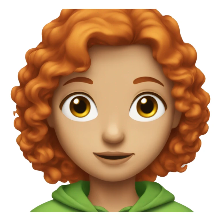 red hair girl with green eyes sticker