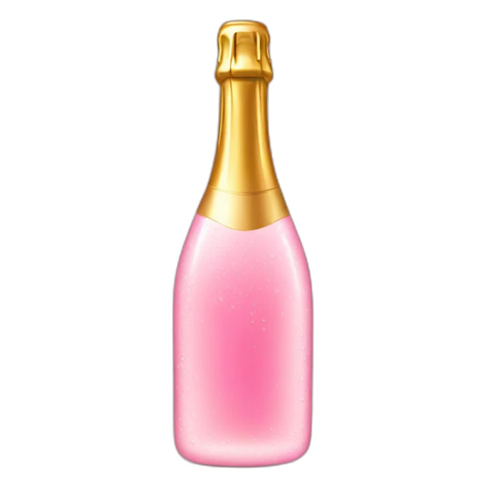 wet pink champagne bottle sticker