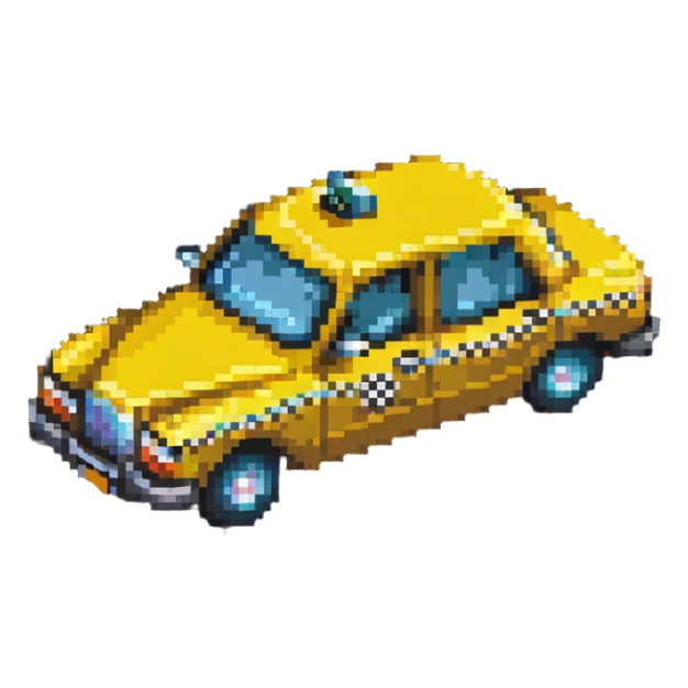 classic yellow taxi cab sticker