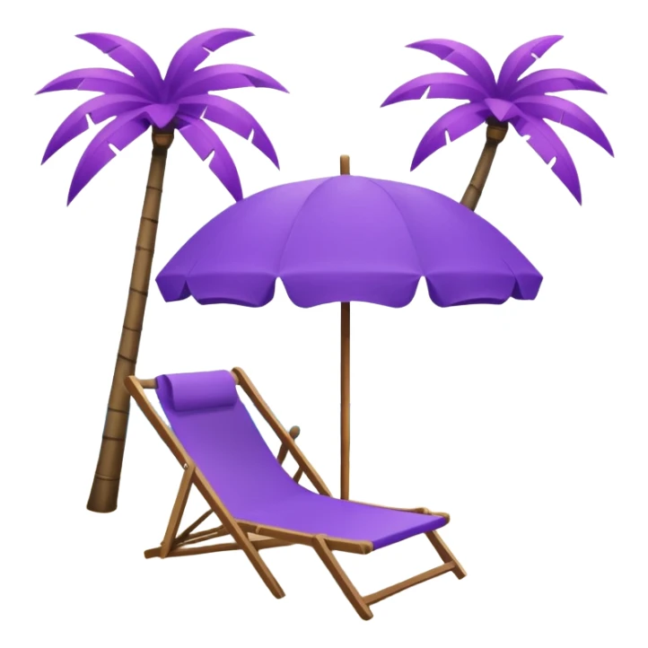 beach chair with purple umbrella sticker
