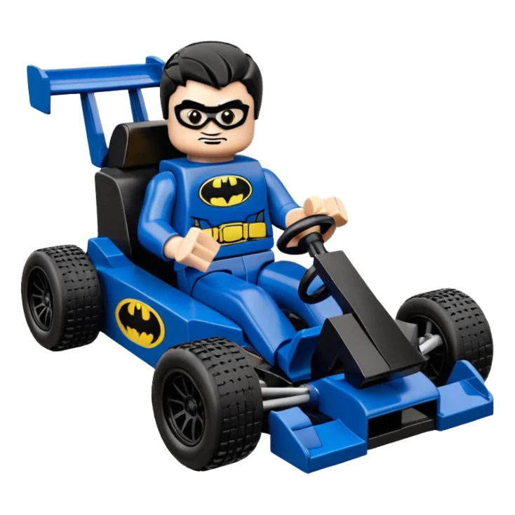 scale anime racing sexy muscular Batman’s masculine midnight-colored tight outfit 1970’s tv style dark knight stealthy accurate sporty safe plush deluxe Lego off-road pursuit drifting F1 car lexus (black hair,reclining and relaxed torso and shoulders back against seat) rallycross kart  sticker