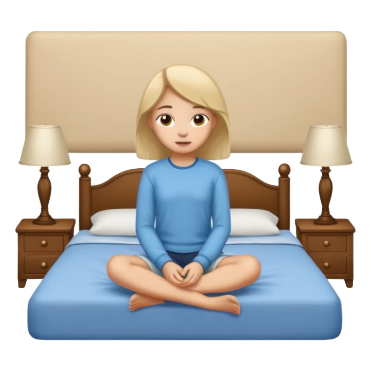 Jeune fille ado assise sur  un lit sticker