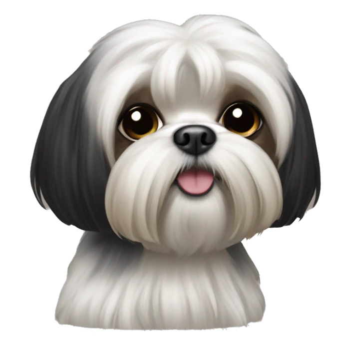 black maltese shihtzu with a cashew sticker