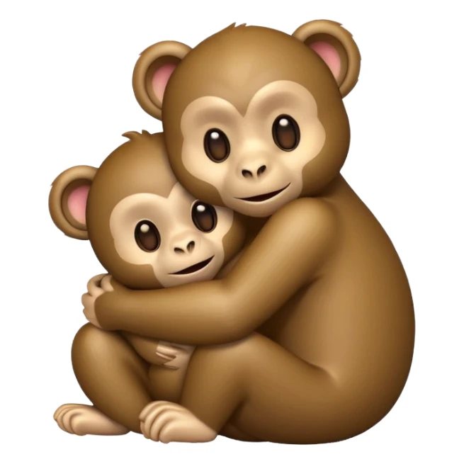 Make a emoji bear hug an emoji monkey 🐒 🧸 sticker