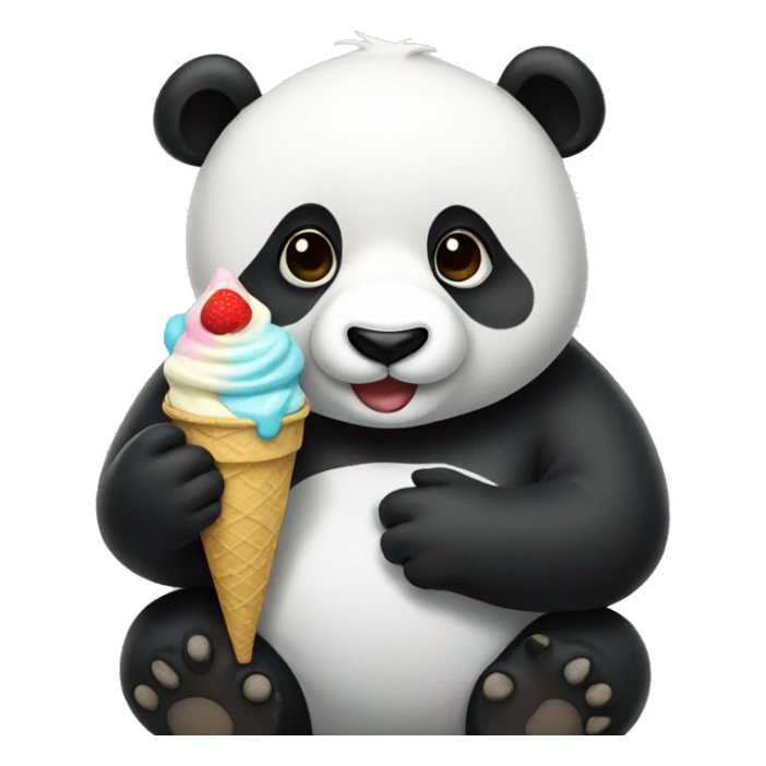 Panda eating ice cream sticker