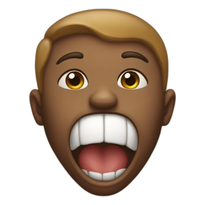 Emoji where tshirt gets pulled to mouth sticker