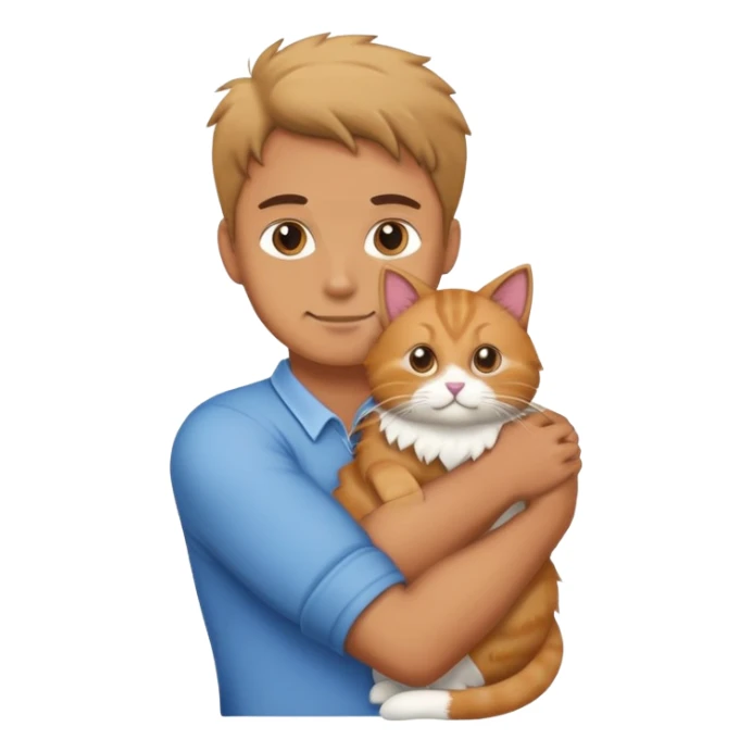 Man holding cat by its back sticker