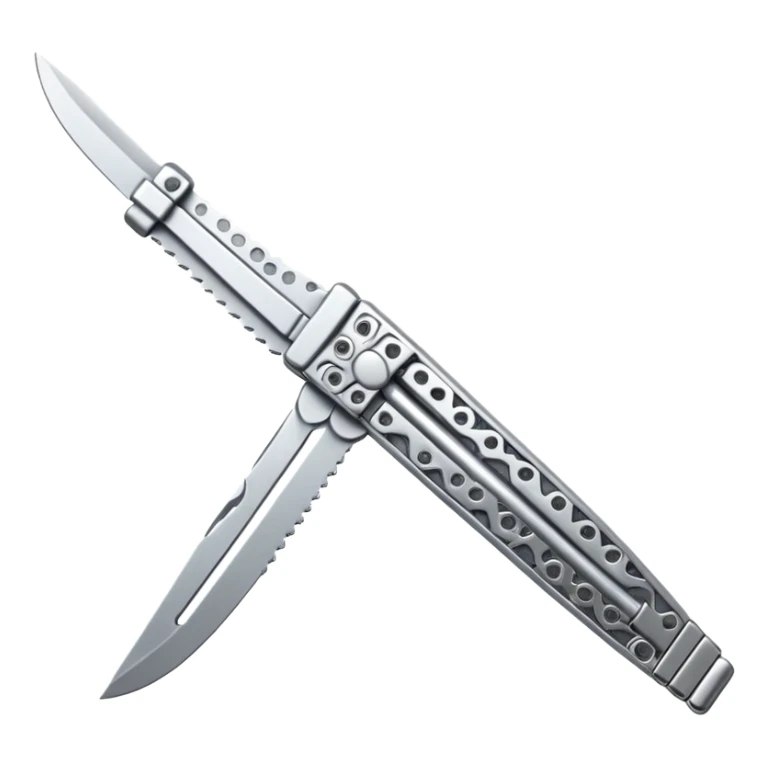 Silver colour butterfly knife not golden sticker